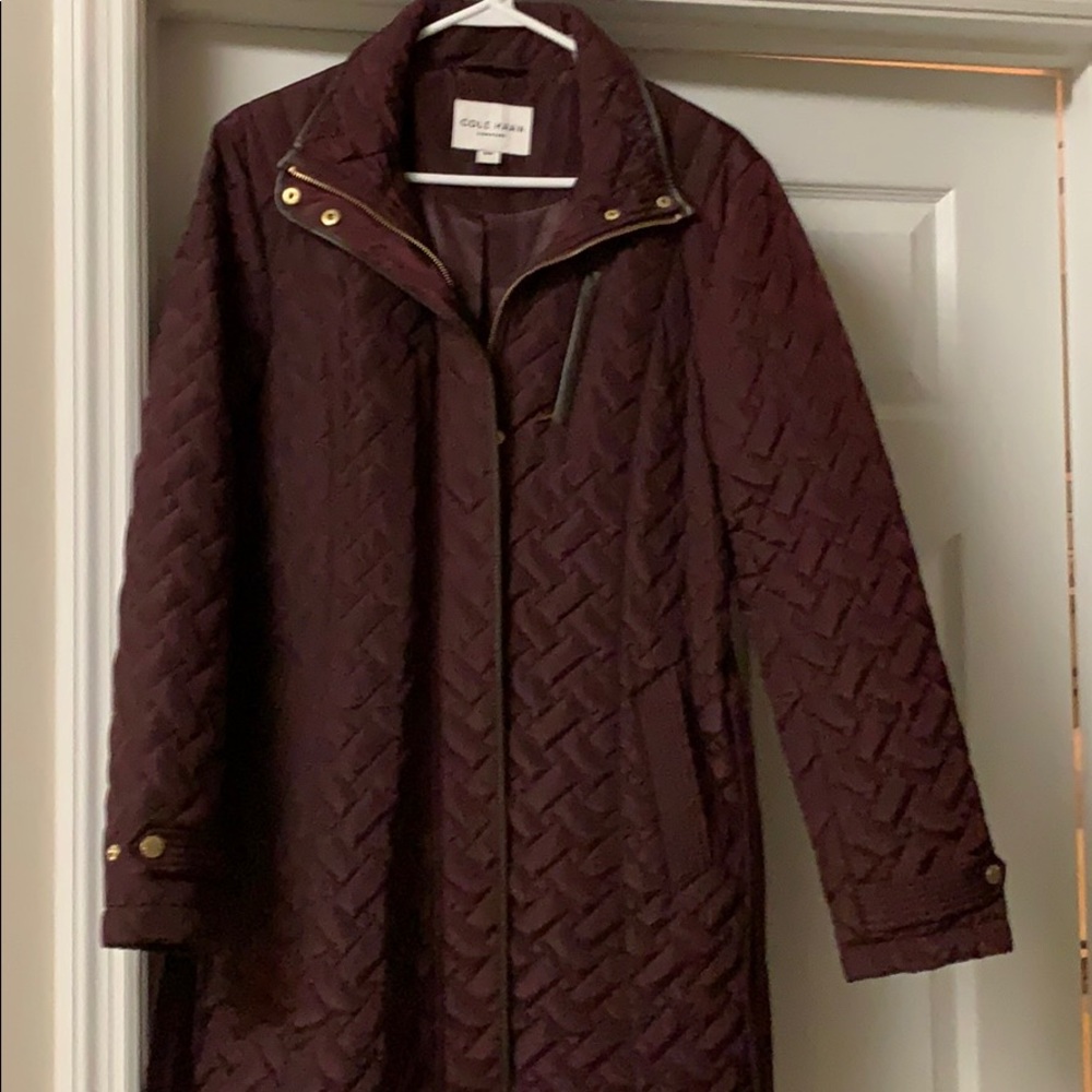 Cole Haan  coat with leather trim